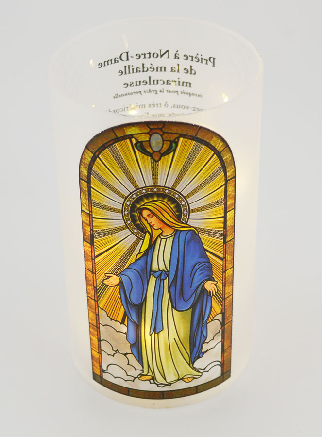 Portavelas LED - Virgen Milagrosa y Oración (pic 4)