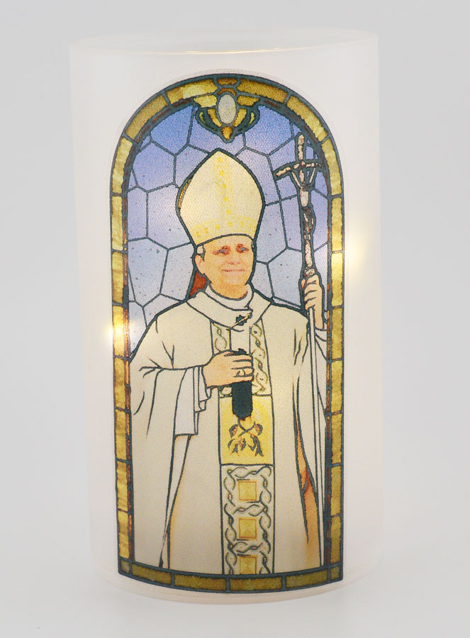 Portavelas LED y Oración - Papa León XIV (pic 1)