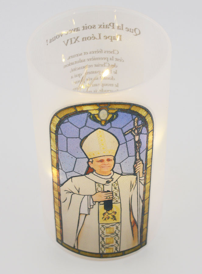 Portavelas LED y Oración - Papa León XIV (pic 4)