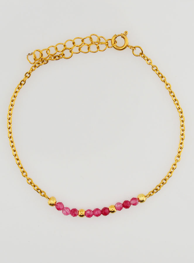 Pulseira Aço Inoxidável & Calcedónia Rosa (pic 1)