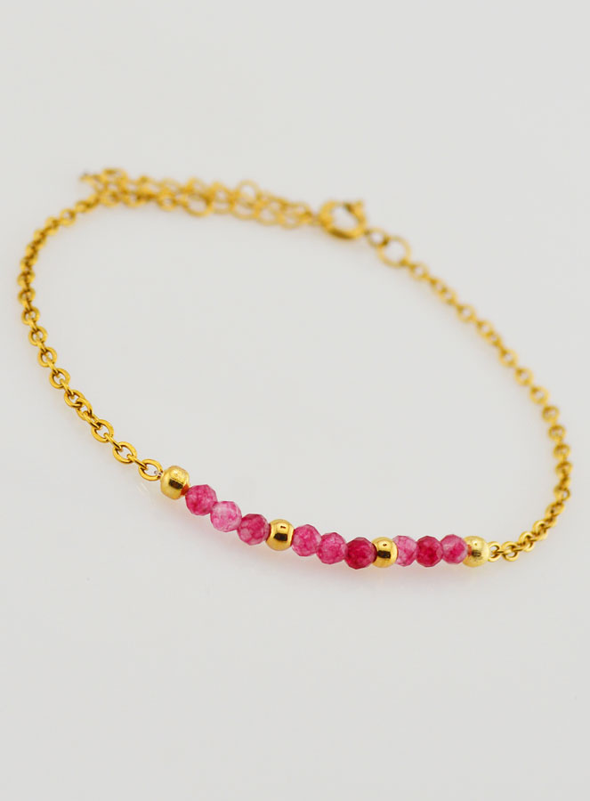 Pulseira Aço Inoxidável & Calcedónia Rosa (pic 3)