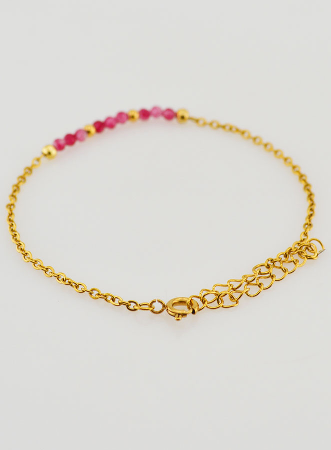 Pulseira Aço Inoxidável & Calcedónia Rosa (pic 4)