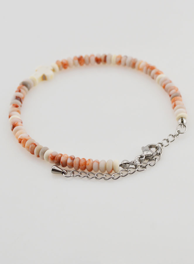 Pulsera con cruz y piedras en granito rosa (pic 4)