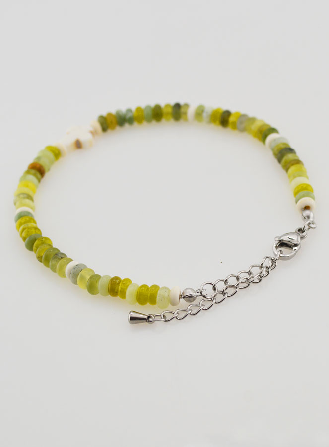 Pulsera con cruz y piedras verdes (pic 4)