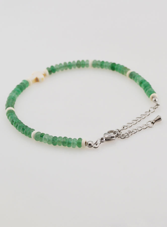 Pulsera con cruz y piedras en cristal verde (pic 4)