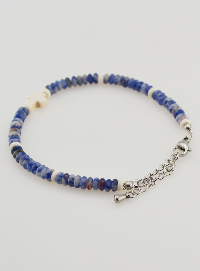 Pulsera con cruz y piedras azules (pic 4)