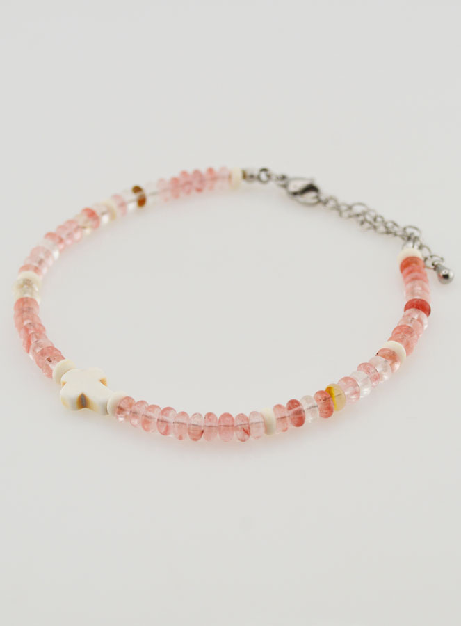 Pulsera con cruz y piedras en cristal (pic 3)