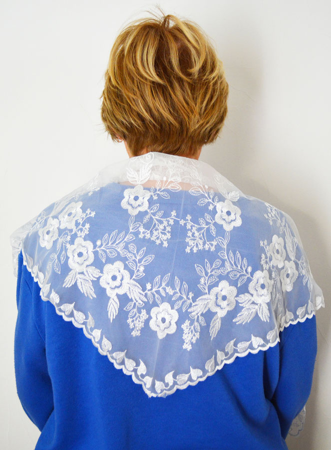 Velo Mantilla Bordado - Blanco (pic 1)