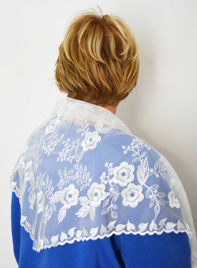 Velo Mantilla Bordado - Blanco (pic 2)