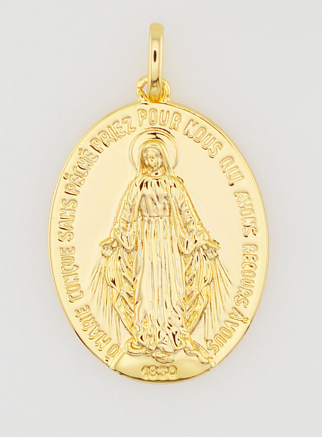 Medalla Milagrosa acabado en oro de 18k - 12 mm (pic 3)