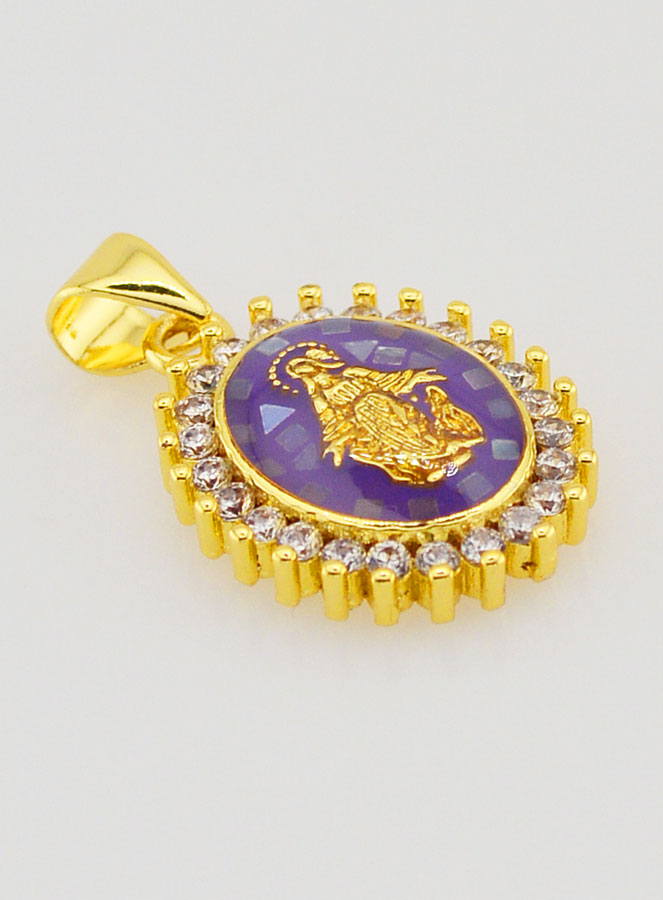 Medalla de la Virgen Milagrosa Morada - 17 mm (pic 3)