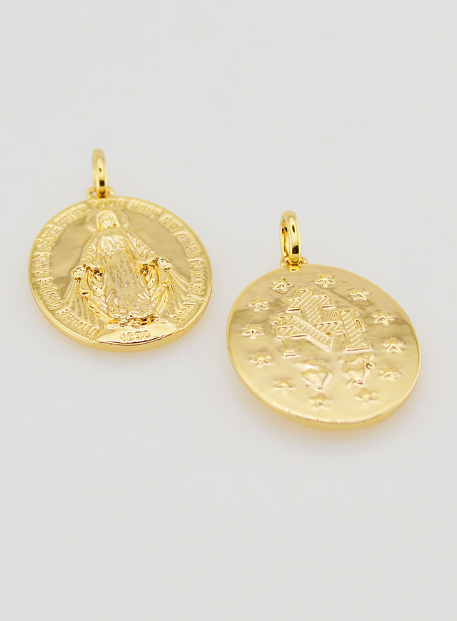 Medalla Milagrosa con acabado en Oro 18k - 24 mm (pic 2)