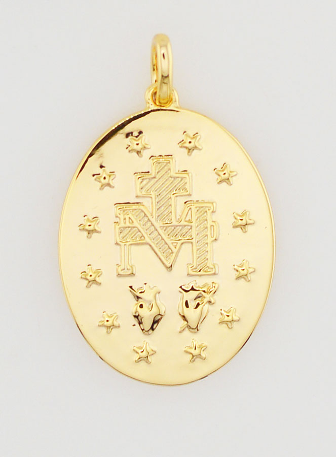 Medalla Milagrosa con acabado en Oro 18k - 24 mm (pic 4)