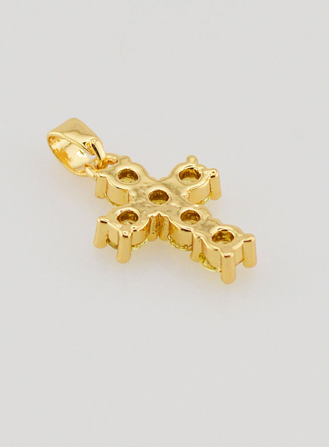 Colgante de Cruz con Circonitas - Ámbar (pic 4)