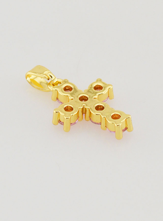 Colgante de Cruz con Circonitas - Rosa (pic 4)