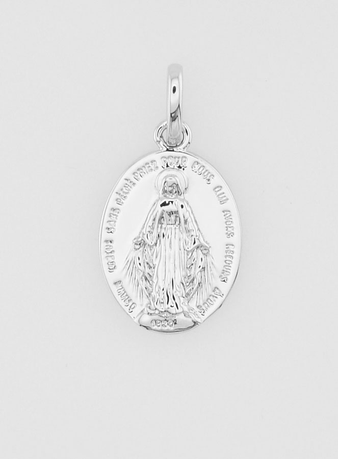 Medalla Milagrosa, Plata Rodiada - 14 mm (pic 3)
