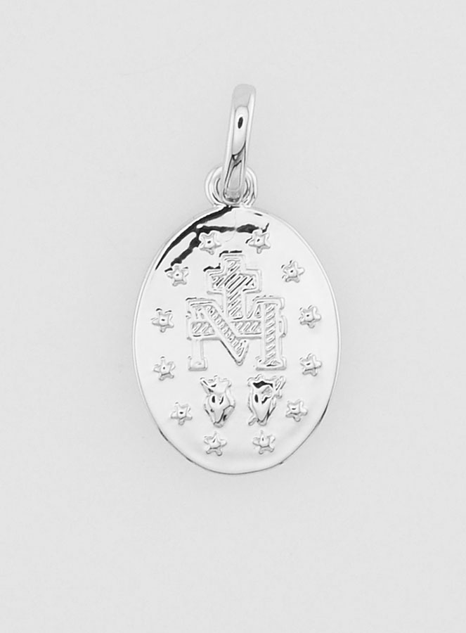 Medalla Milagrosa, Plata Rodiada - 14 mm (pic 4)