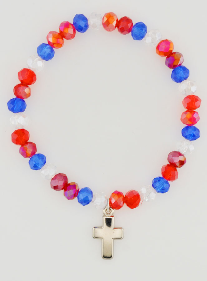 Pulsera con Cruz - Azul, blanco, rojo (pic 1)