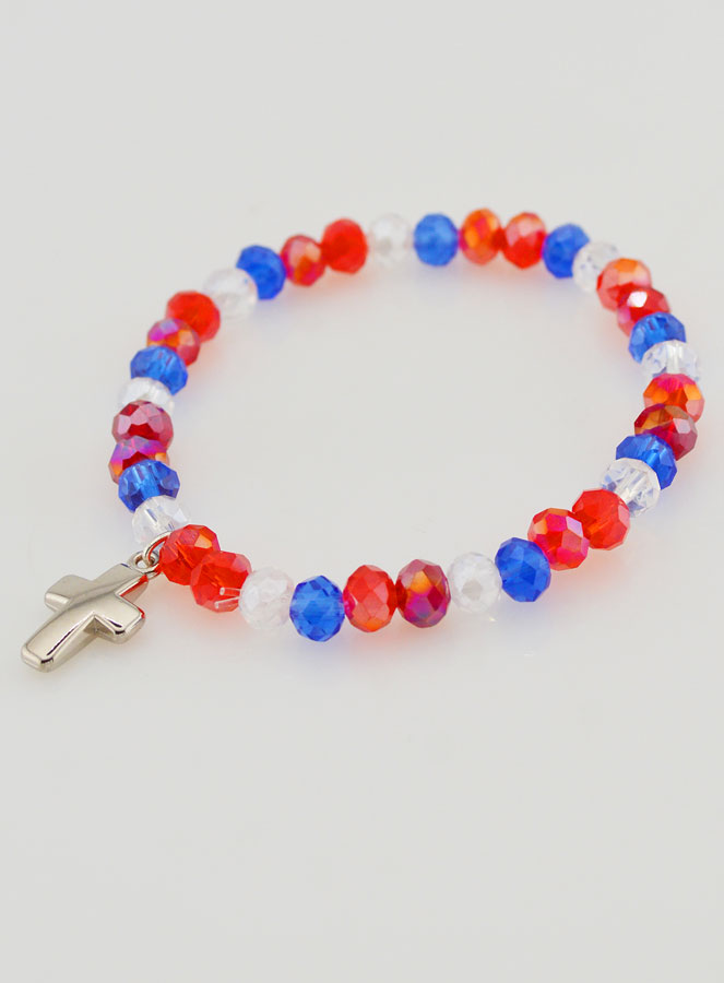 Pulsera con Cruz - Azul, blanco, rojo (pic 3)