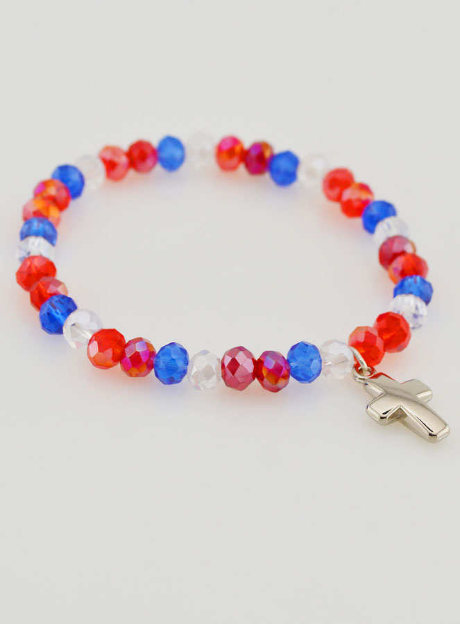 Pulsera con Cruz - Azul, blanco, rojo (pic 4)