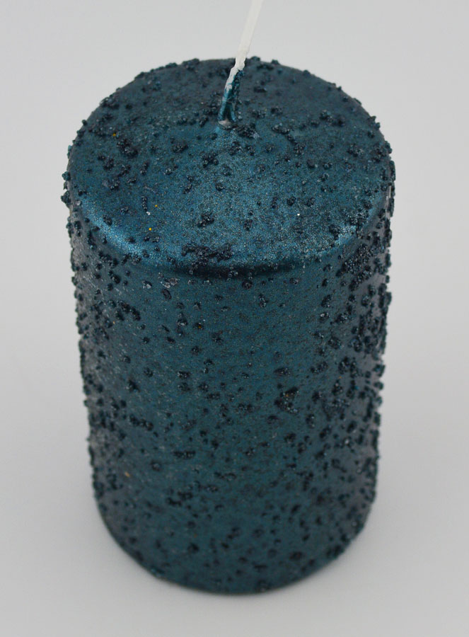 Vela decorativa con purpurina - Azul verdoso (pic 2)