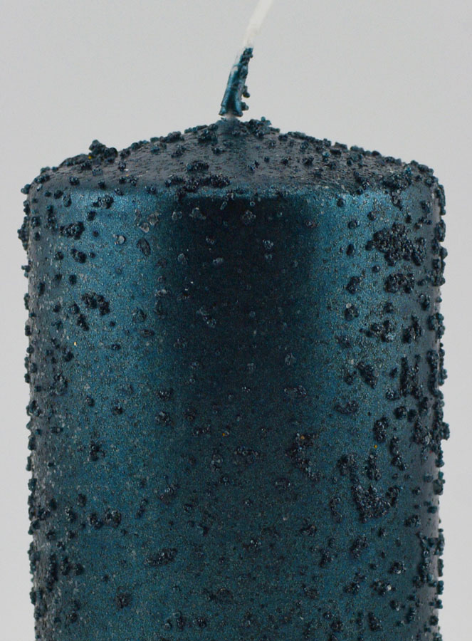 Vela decorativa con purpurina - Azul verdoso (pic 3)