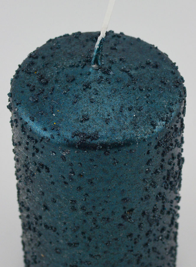 Vela decorativa con purpurina - Azul verdoso (pic 4)