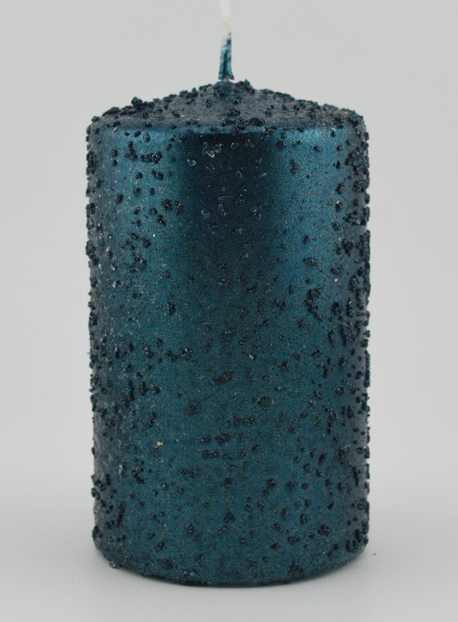 Vela navideña con purpurina - Azul verdoso (pic 1)