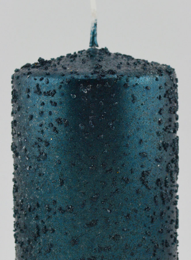 Vela navideña con purpurina - Azul verdoso (pic 3)