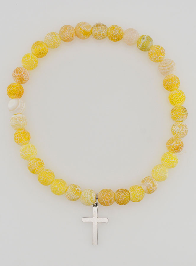 Pulseira Religiosa Cruz & Ágata - Amarelo (pic 1)