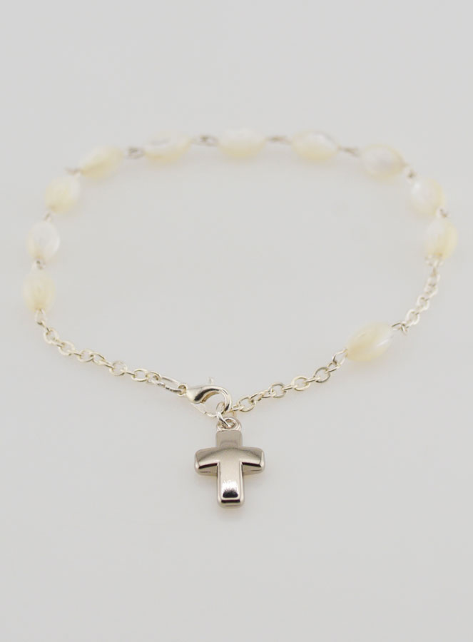 Pulsera Decenario de Nácar - Cuentas Ovaladas (pic 2)