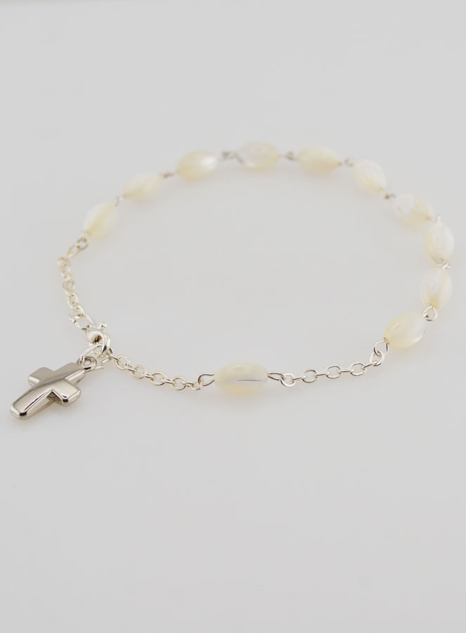 Pulsera Decenario de Nácar - Cuentas Ovaladas (pic 4)