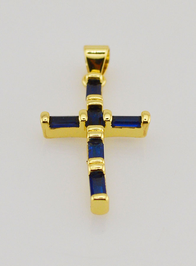 Colgante de cruz azul - 23 mm (pic 3)