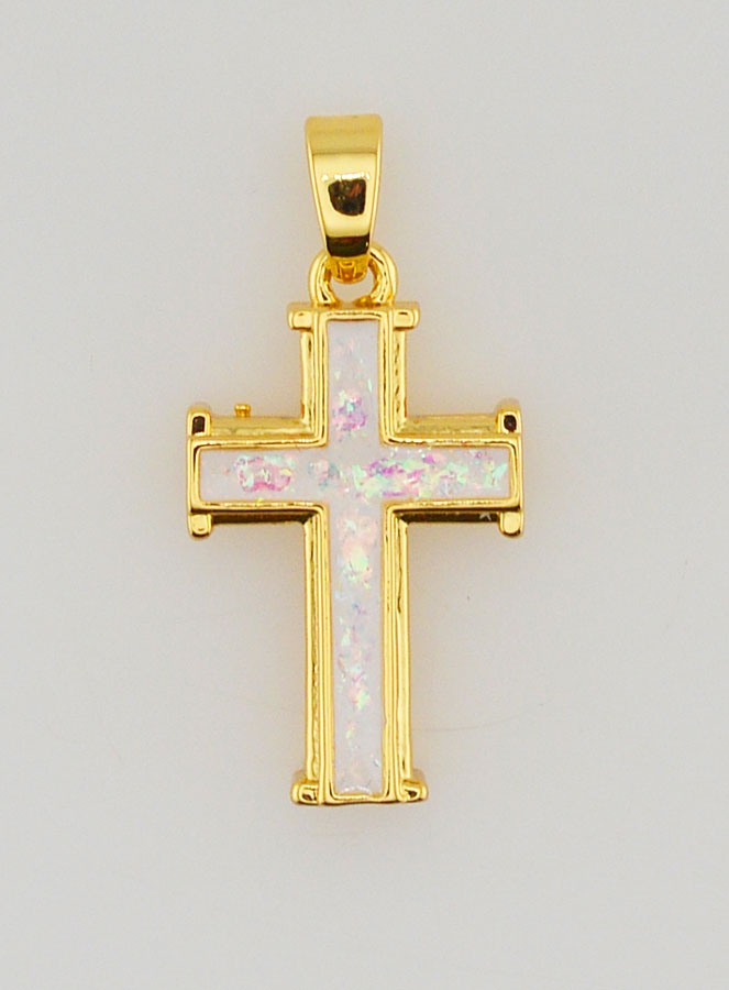 Colgante de cruz blanca - 17 mm (pic 1)