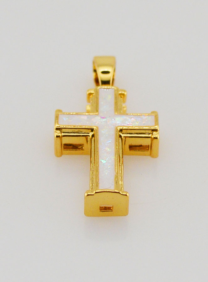 Colgante de cruz blanca - 17 mm (pic 2)