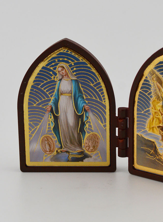 Icono Díptico Mini - Medalla Milagrosa y San Miguel (pic 2)