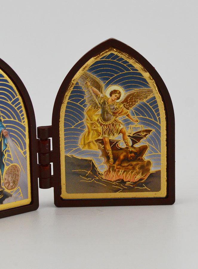Icono Díptico Mini - Medalla Milagrosa y San Miguel (pic 3)