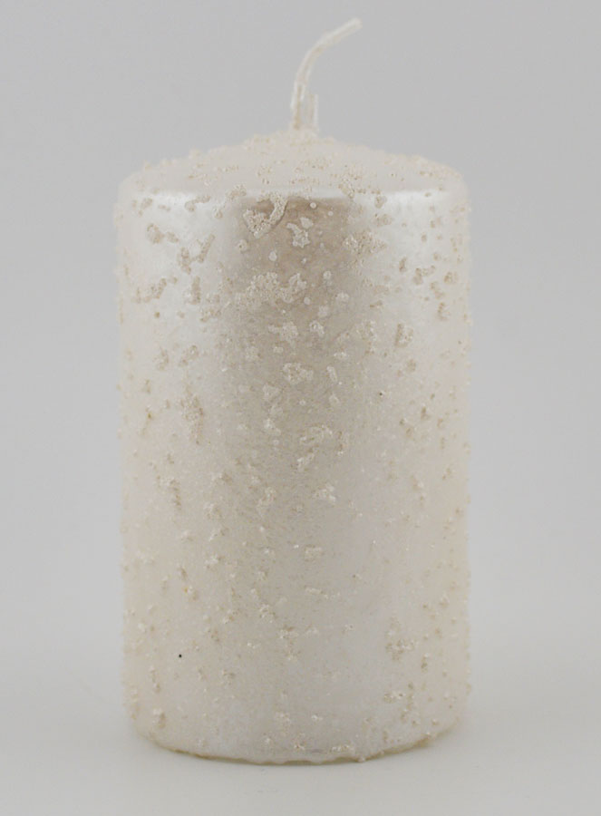 Vela Decorativa com Brilhantes - Branco Pérola (pic 1)