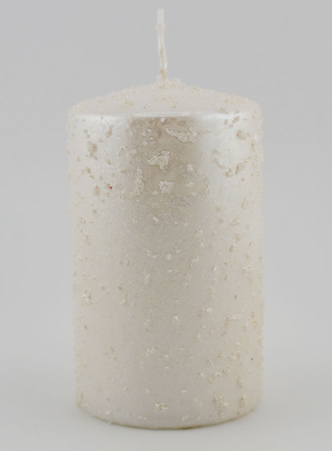 Vela de Natal com Brilhantes - Branco Pérola (pic 1)