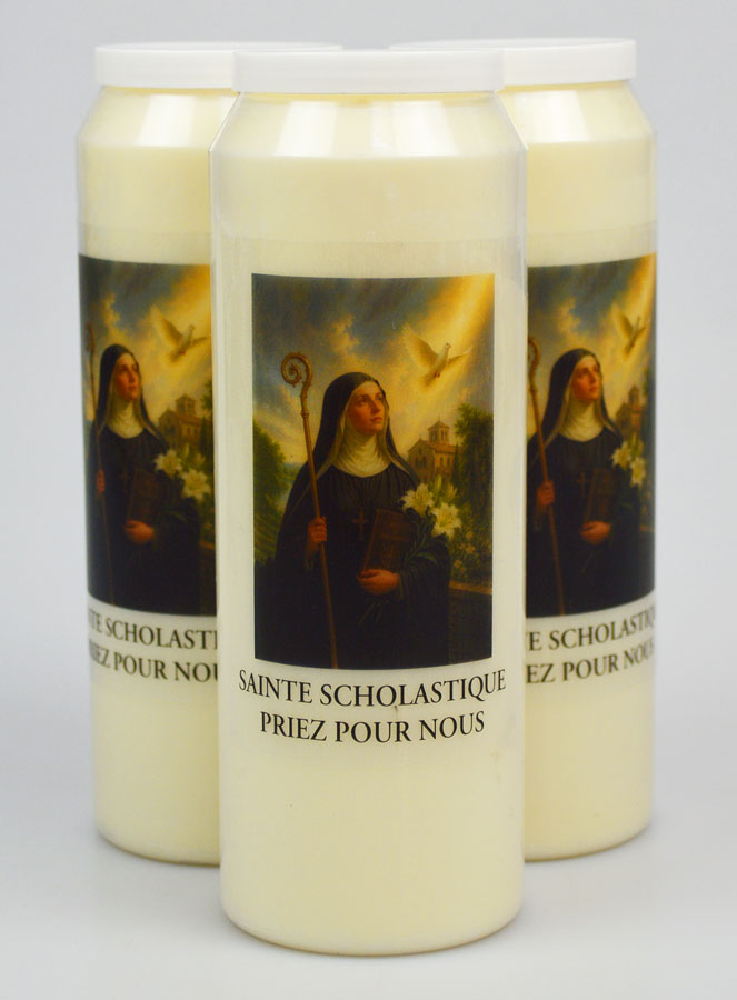 3 velas de novena a Santa Escolástica (pic 1)