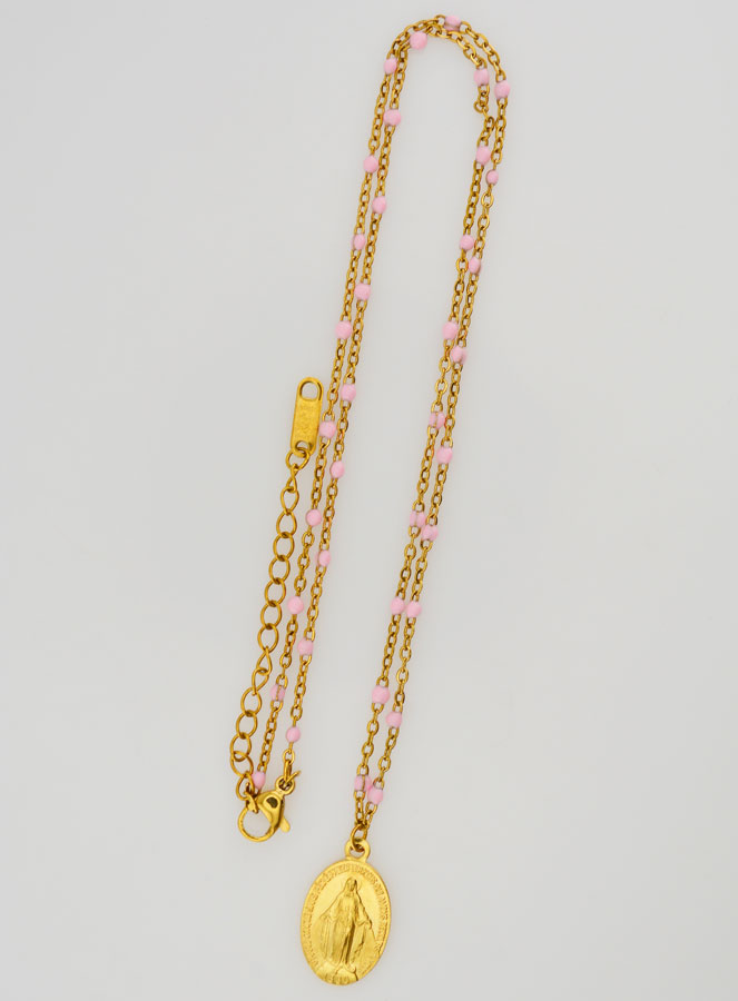 Colar de Contas & Medalha Milagrosa - Rosa (pic 2)