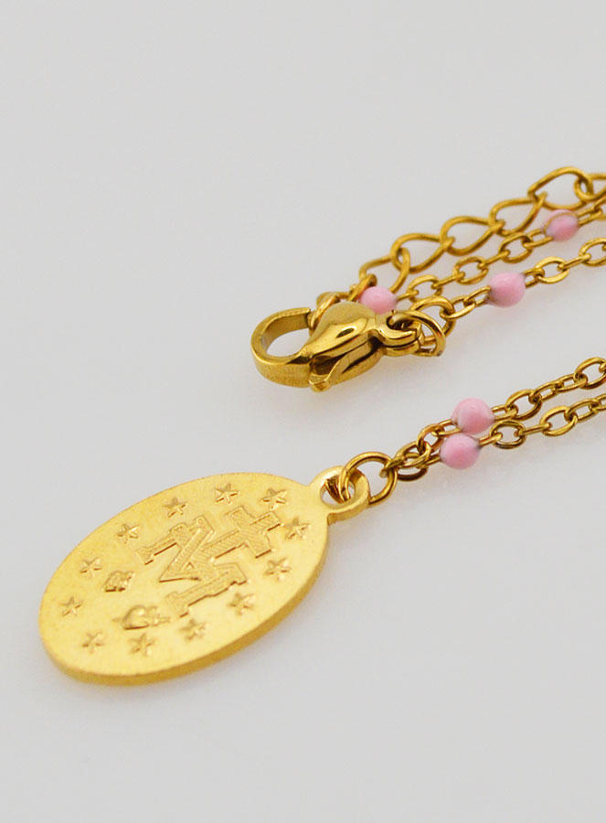 Colar de Contas & Medalha Milagrosa - Rosa (pic 3)
