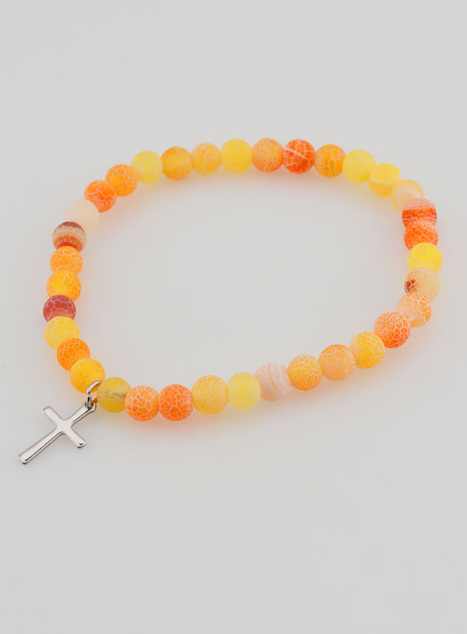 Pulseira Religiosa Cruz & Ágata - Laranja (pic 3)