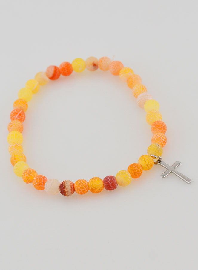 Pulseira Religiosa Cruz & Ágata - Laranja (pic 4)