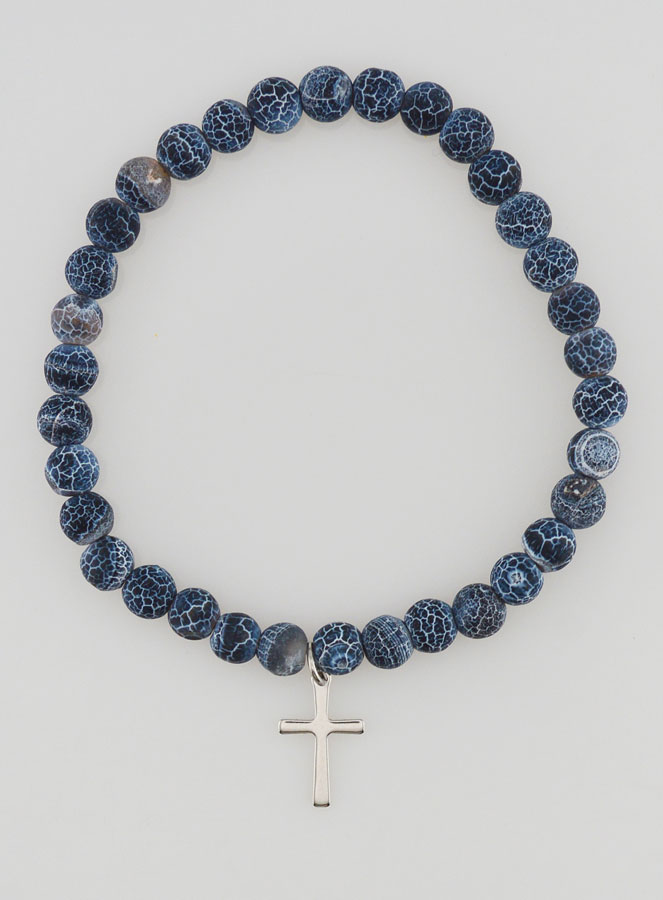 Pulseira Religiosa Cruz & Ágata - Preta (pic 1)