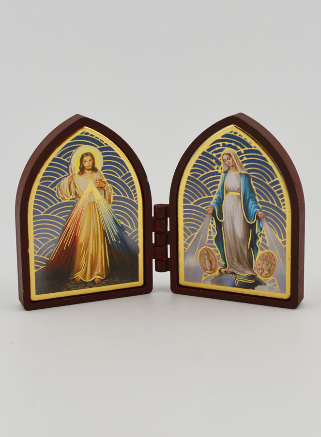 Ícone Díptico Mini - Cristo & Milagrosa (pic 1)