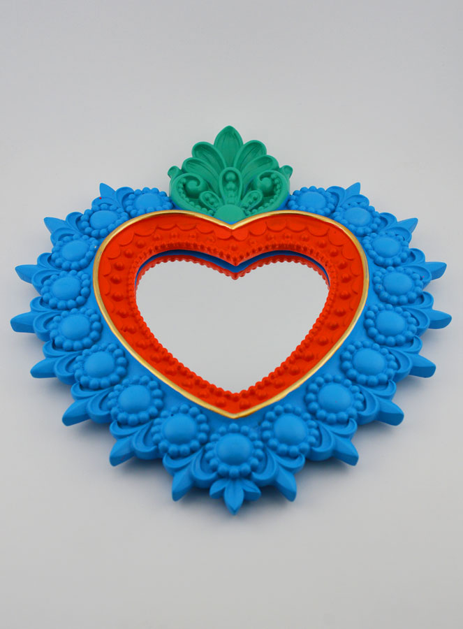 Ex-Voto de Parede Espelho Colorido - 24cm (pic 2)