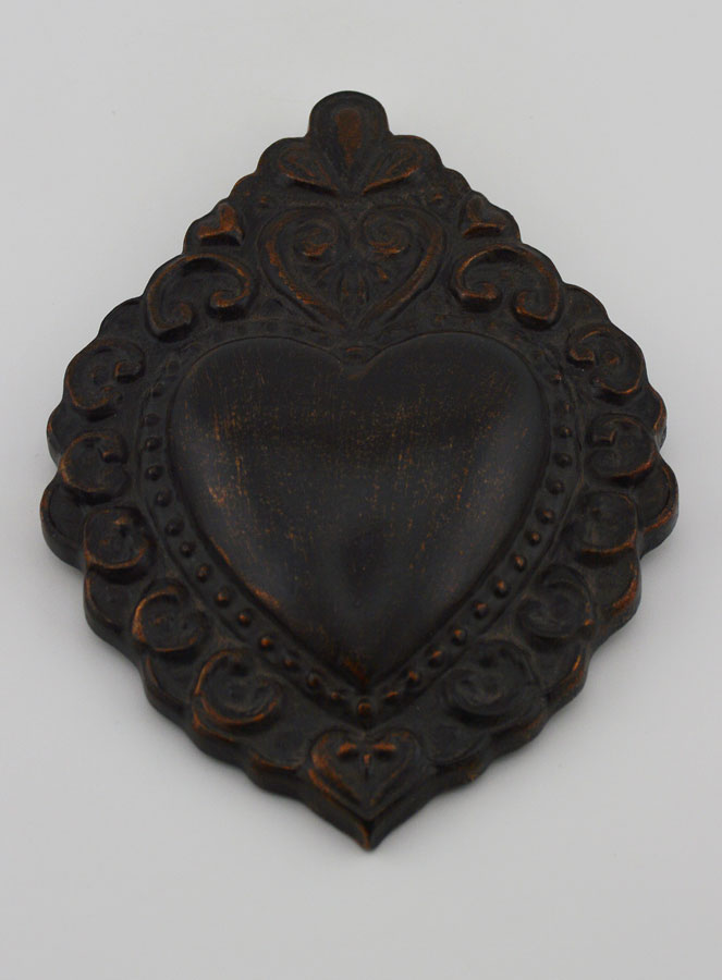 Ex-Voto de Parede Preto & Bronze - 15cm (pic 2)