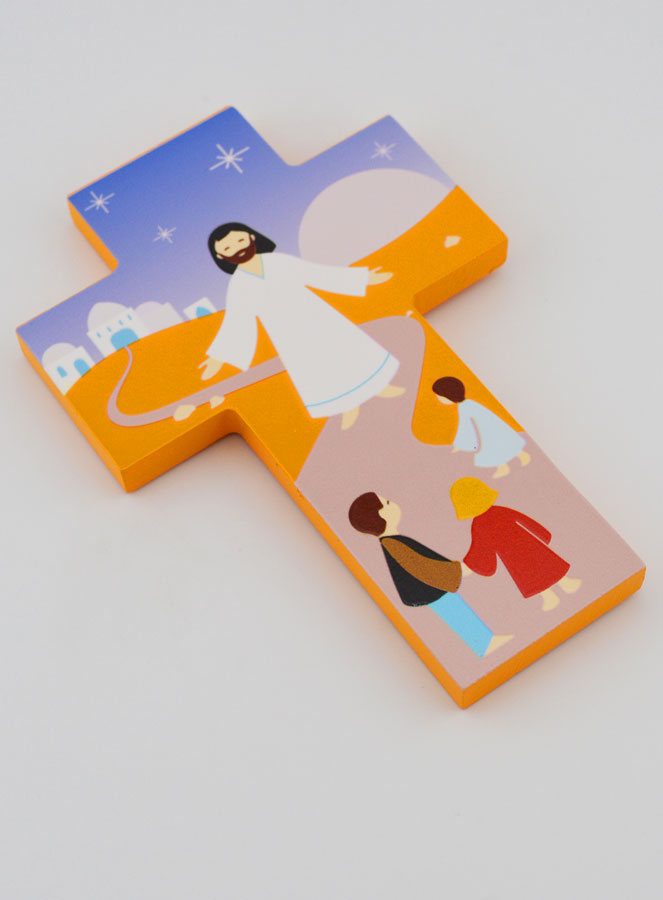 Cruz Infantil em Madeira - Jesus e Crianças (pic 3)