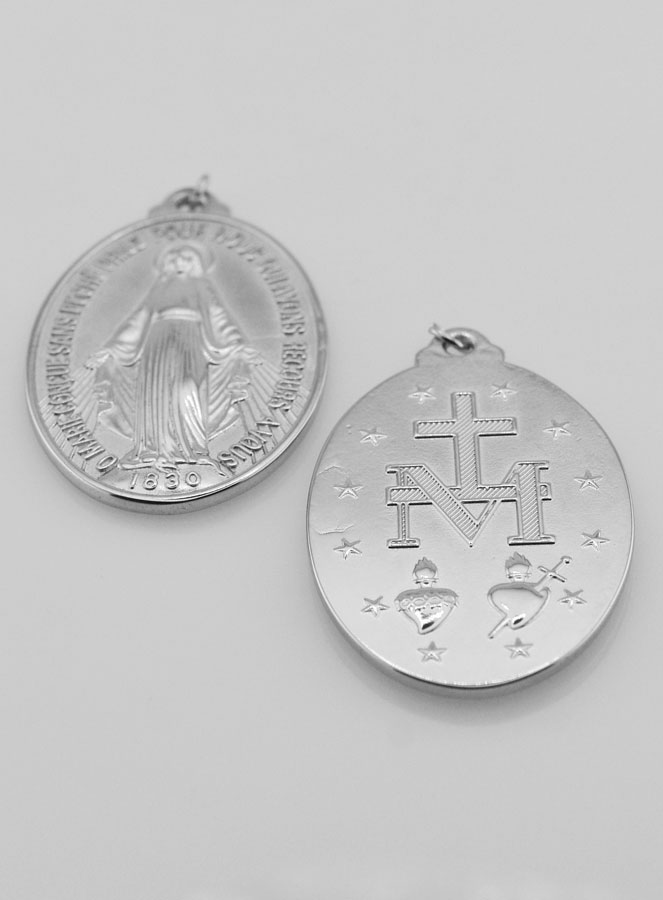 Medalha Milagrosa Prateada - 33mm (pic 4)